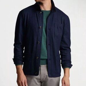 Peter Millar Navy Artisan Crown Crafted Cashmere Button Front Chore Coat NWT XL